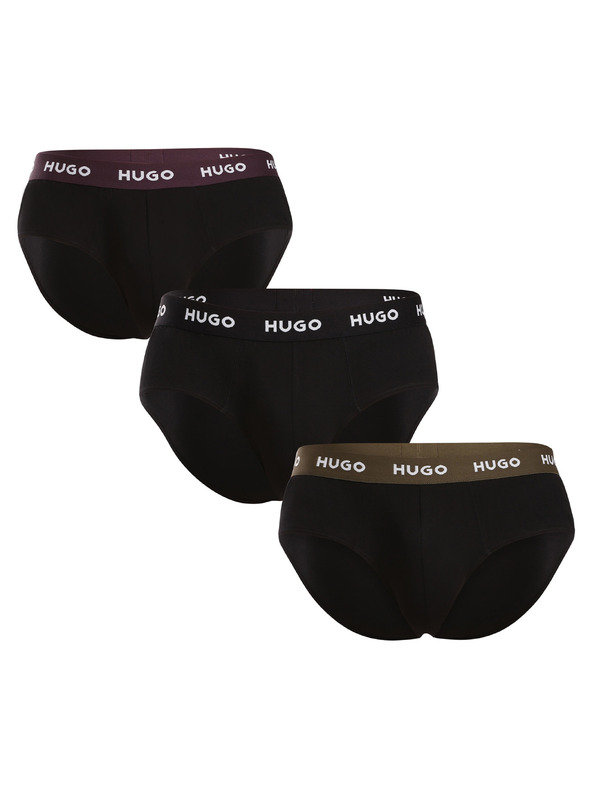HUGO Komplet trije - moške spodnjice HUGO črne