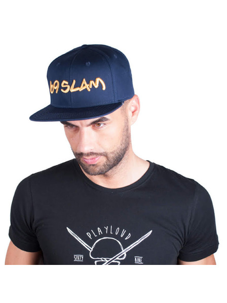 69slam Kapa s šiltom 69SLAM logo - JP temno modra z zlatim napisom