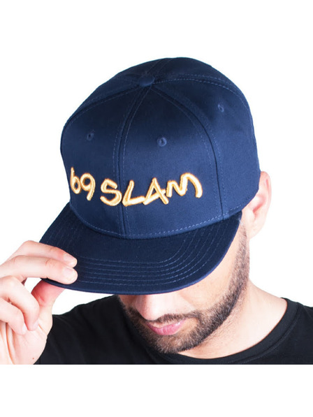 69slam Kapa s šiltom 69SLAM logo - JP temno modra z zlatim napisom