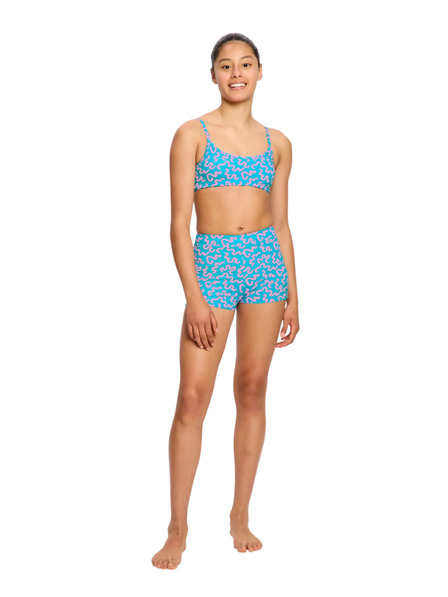 Modibodi Dekliški kupajoči kostum Modibodi crop top Splice Wavy Blue - zgornji del