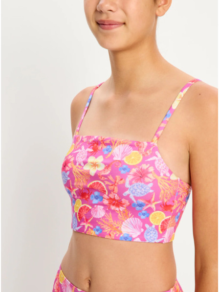 Modibodi Dekliški kupajoči kostum Modibodi Marine Dream Teen Swimwear Tankini Top Tropicana Crush - zgornji del