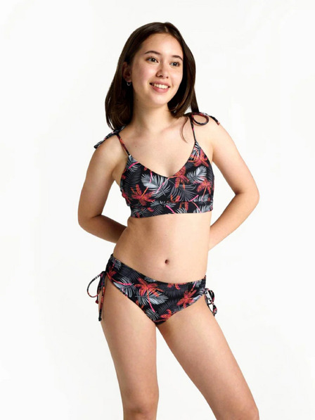 Modibodi Dekliški kupajoči kostum Modibodi crop top Jungle palm black - zgornji del
