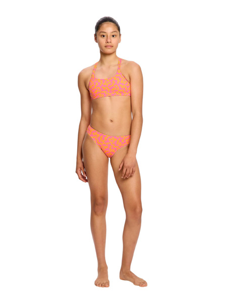 Modibodi Dekliški menstruacijski kupajoči kostum Modibodi Bikini Brief Light Wavy Pink - spodnji del