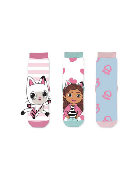 Trenýrkárna Komplet treh - otroške nogavice Gabby's Dollhouse večbarvne (41284/pink)
