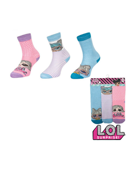 Trenýrkárna Komplet treh - otroške nogavice LOL večbarvne (38766/blue)