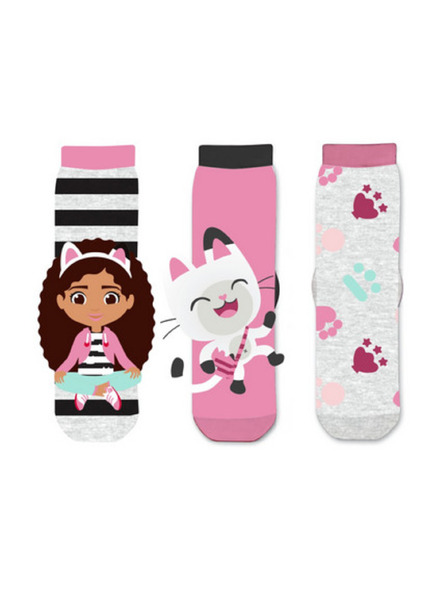 Trenýrkárna Komplet treh - otroške nogavice Gabby's Dollhouse večbarvne (41284/black)