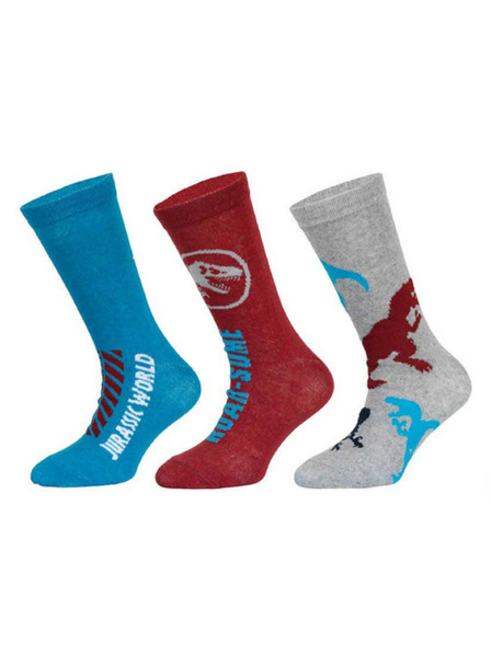 Trenýrkárna Komplet treh - otroške nogavice Jurassic World večbarvne (39267/red)