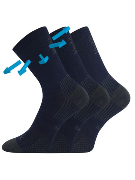 VoXX Komplet treh - otroške nogavice Voxx merino temno modre