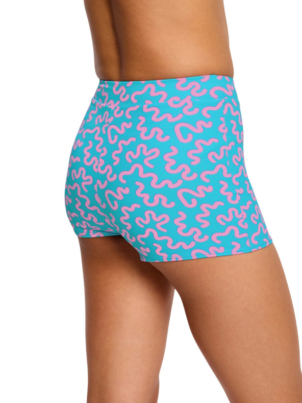Modibodi Dečke menstruacijske plavalke Modibodi Performance Hi Waist Short Super Wavy Blue spodnji del