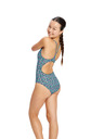 Modibodi Dečke menstruacijske plavalke Modibodi Racer One Piece Light Aqua Fusion Green enodelne