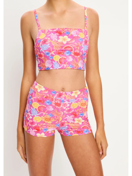 Modibodi Dečke menstruacijske plavalke Modibodi Marine Teen Swimwear Hi Waist Short Super Tropicana Crush spodnji del