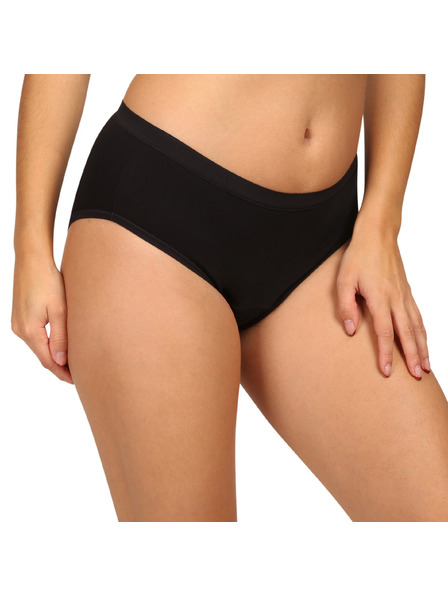 Love Luna Menstruacijske hlačke Love Luna črne Cotton Midi Brief