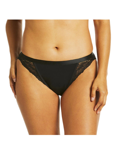 Love Luna Menstruacijske hlačke Love Luna črne LUXE Lace Midi Tanga Brief