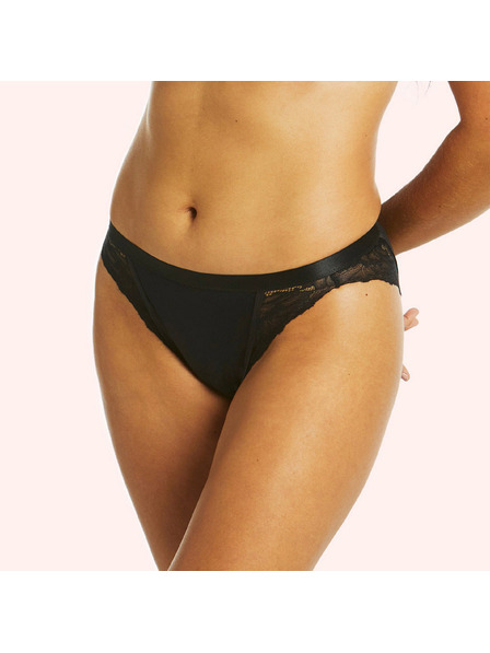 Love Luna Menstruacijske hlačke Love Luna črne LUXE Lace Midi Tanga Brief