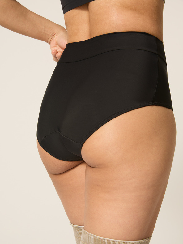 Modibodi Menstruacijski kupaći kostumi Modibodi Hi-Waist Bikini Brief Light-Moderate crni spodnji dio