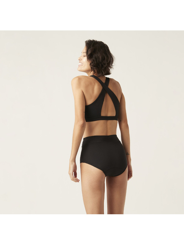 Modibodi Menstruacijski kupaći kostumi Modibodi Hi-Waist Bikini Brief Light-Moderate crni spodnji dio
