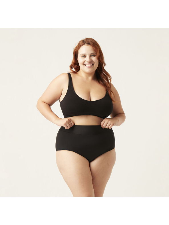 Modibodi Menstruacijski kupaći kostumi Modibodi Hi-Waist Bikini Brief Light-Moderate crni spodnji dio