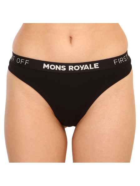 Mons Royale Ženski tangi Mons Royale merino črn