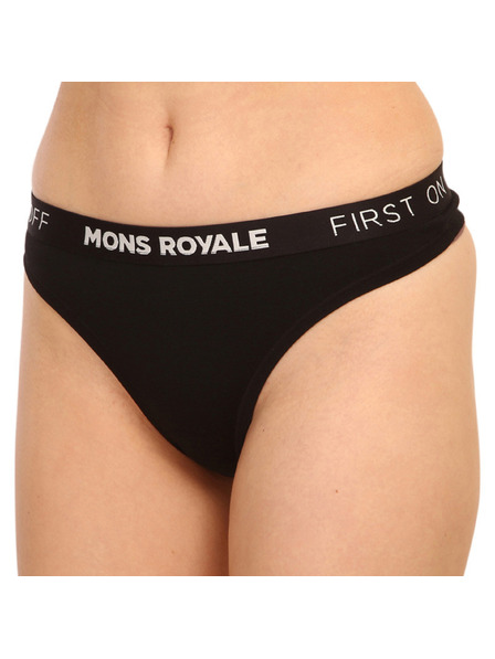Mons Royale Ženski tangi Mons Royale merino črn