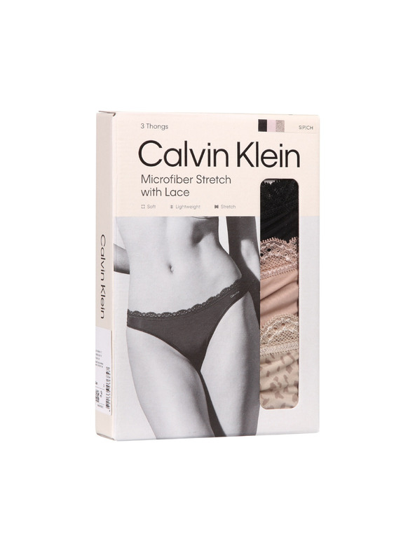 Calvin Klein Komplet treh - ženski tange Calvin Klein večbarvne