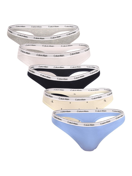 Calvin Klein Set petih - ženska tanga Calvin Klein večbarvna