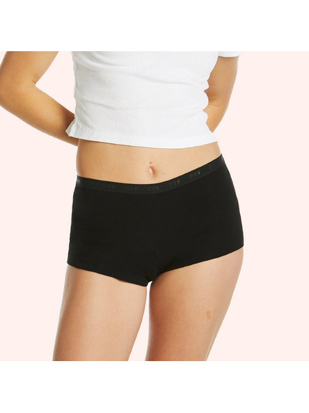 Love Luna Menstruacijske hlačke za deklice Love Luna Shortie Brief Black Hearts