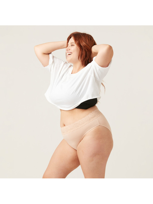 Modibodi Menstruacijske hlačke Modibodi Sensual Hi-Waist Bikini Light-Moderate Beige