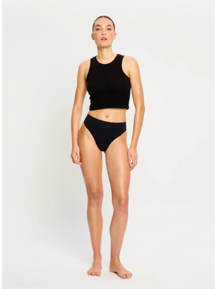 Modibodi Menstruacijski tanga Modibodi Modicomfort Seamless Hi Waist Thong Light Black