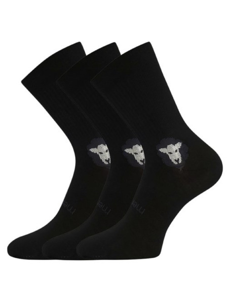 VoXX Komplet tri - nogavice VoXX merino crne