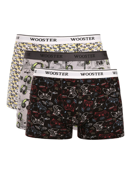 Wooster Komplet treh - moške boksarice Wooster večbarvne