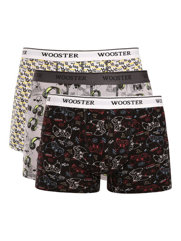 Wooster Komplet treh - moške boksarice Wooster večbarvne