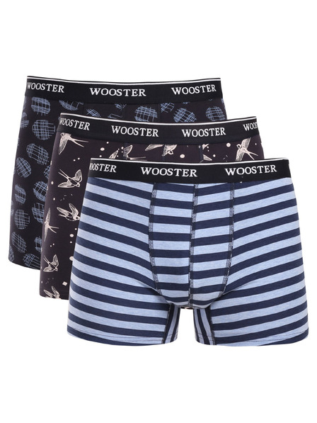 Wooster Komplet treh - moške boksarice Wooster večbarvne