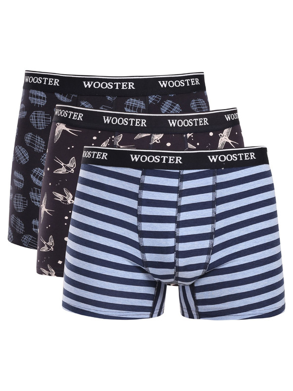 Wooster Komplet treh - moške boksarice Wooster večbarvne