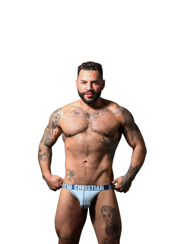 Andrew Christian Moški jockstrap Andrew Christian modri ALMOST NAKED