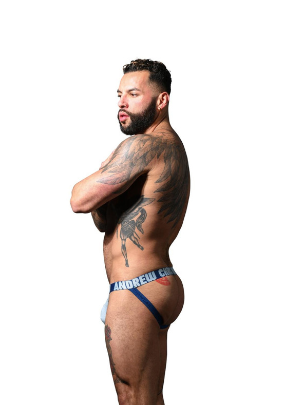Andrew Christian Moški jockstrap Andrew Christian modri ALMOST NAKED