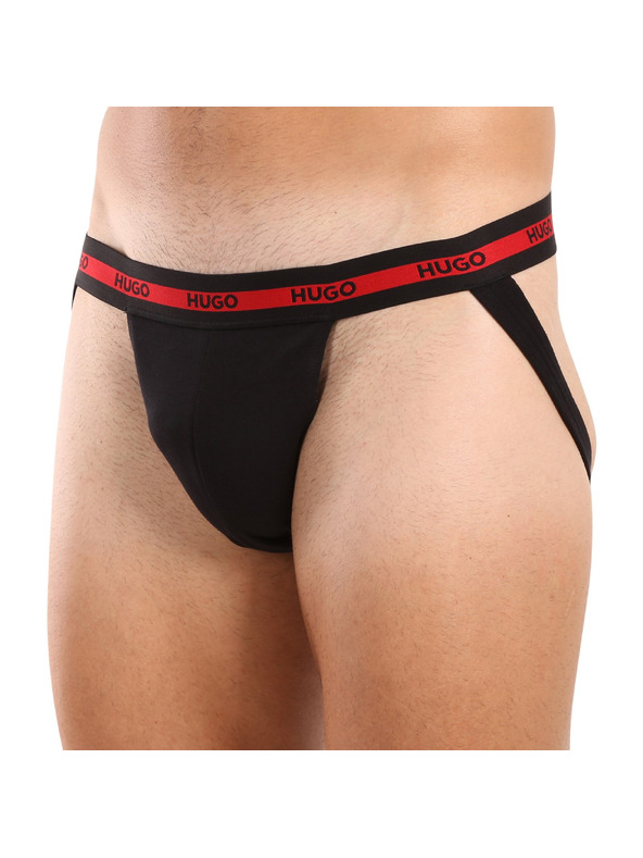 HUGO Komplet treh - moške jockstrap HUGO črne