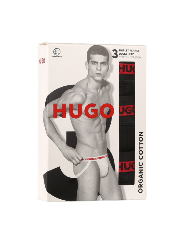 HUGO Komplet treh - moške jockstrap HUGO črne