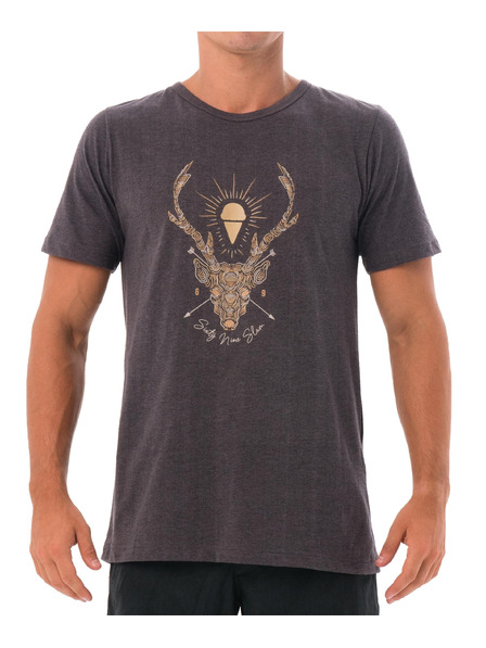 69slam Moški t-shirt 69SLAM DEER LINES BLACK MELANGE
