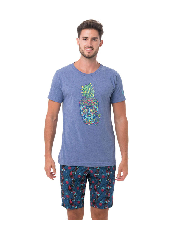 69slam Moška majica 69SLAM PINE SKULL BLUE