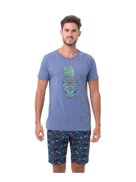 69slam Moška majica 69SLAM PINE SKULL BLUE