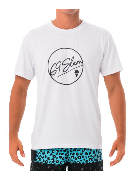 69slam Moška majica 69SLAM BUBBLE WHITE UPF +30
