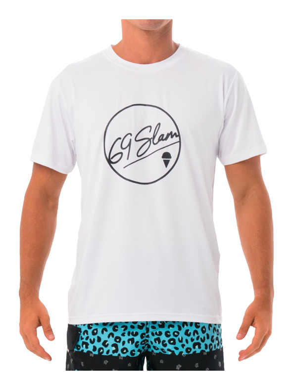 69slam Moška majica 69SLAM BUBBLE WHITE UPF +30