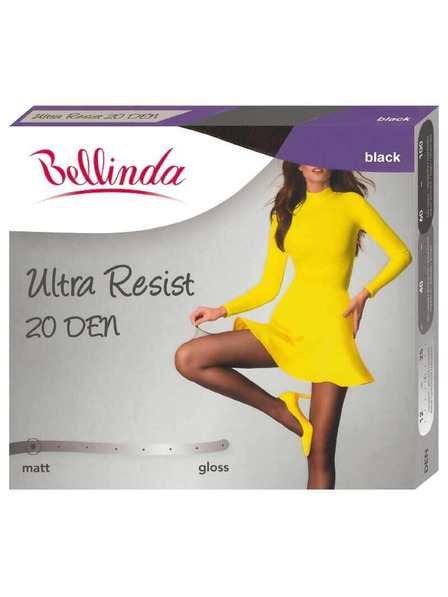 Bellinda Črne ženske nogavice BELLINDA Ultra Resist 20 DEN