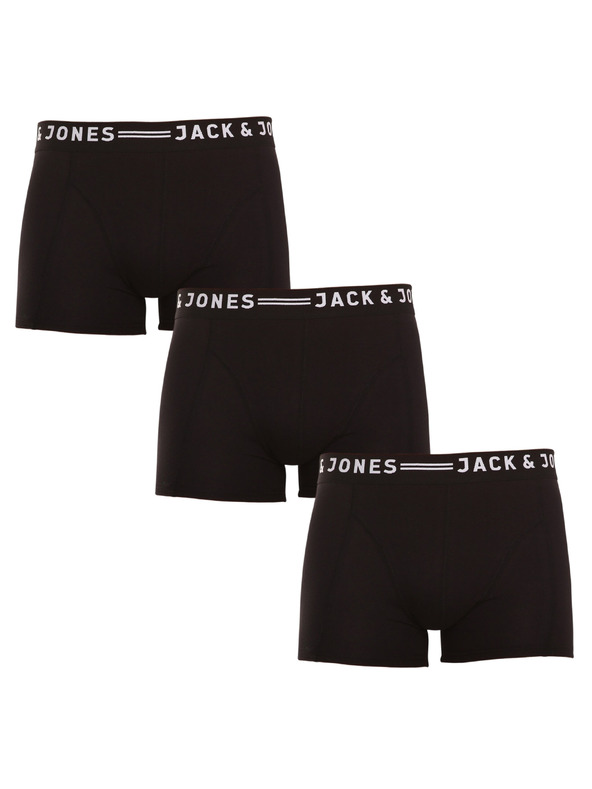 Jack & Jones Komplet treh črnih boksaric Jack & Jones Sense