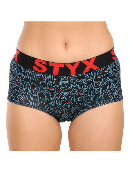 Styx Komplet treh - Styx art ženske hlače z nogo večbarvne