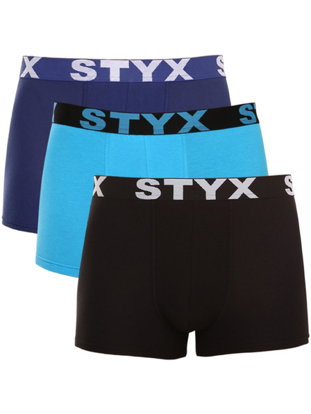Styx Komplet treh - moške boksarice Styx sports elastic večbarvne