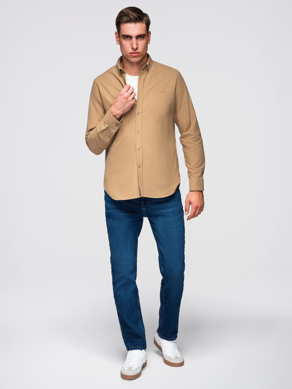 Ombre Clothing Srajca K700 - kava Ombre Clothing
