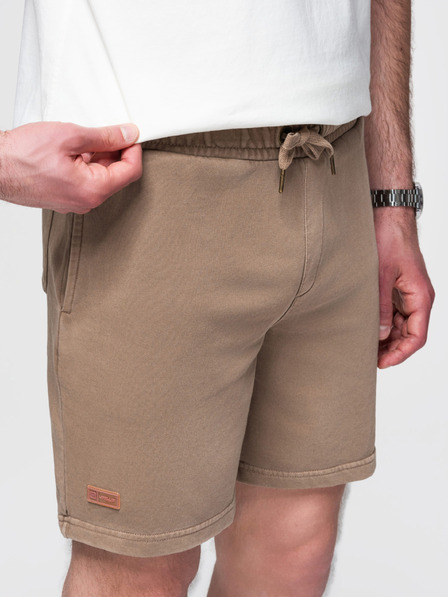 Ombre Clothing Moške bombažne športne hlače BASIC brown Ombre Oblačila