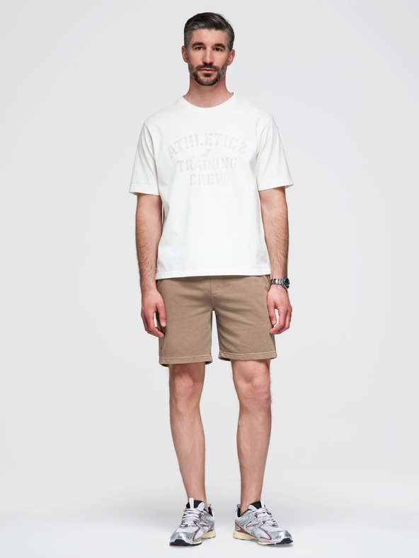Ombre Clothing Moške bombažne športne hlače BASIC brown Ombre Oblačila