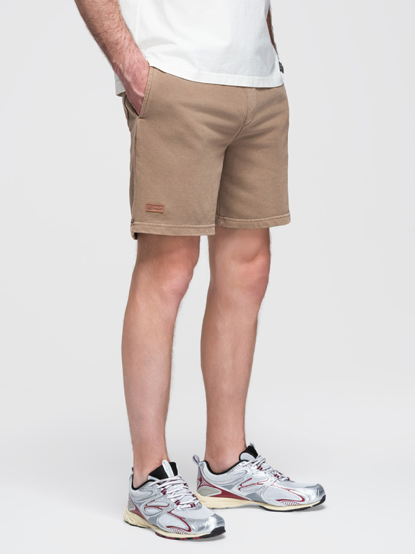 Ombre Clothing Moške bombažne športne hlače BASIC brown Ombre Oblačila